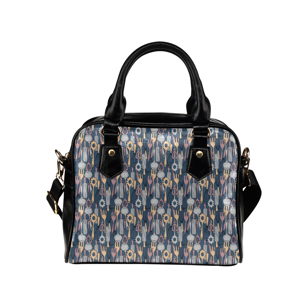 Cooking Kitchen Tools Pattern Print Design 05 Shoulder Handbag