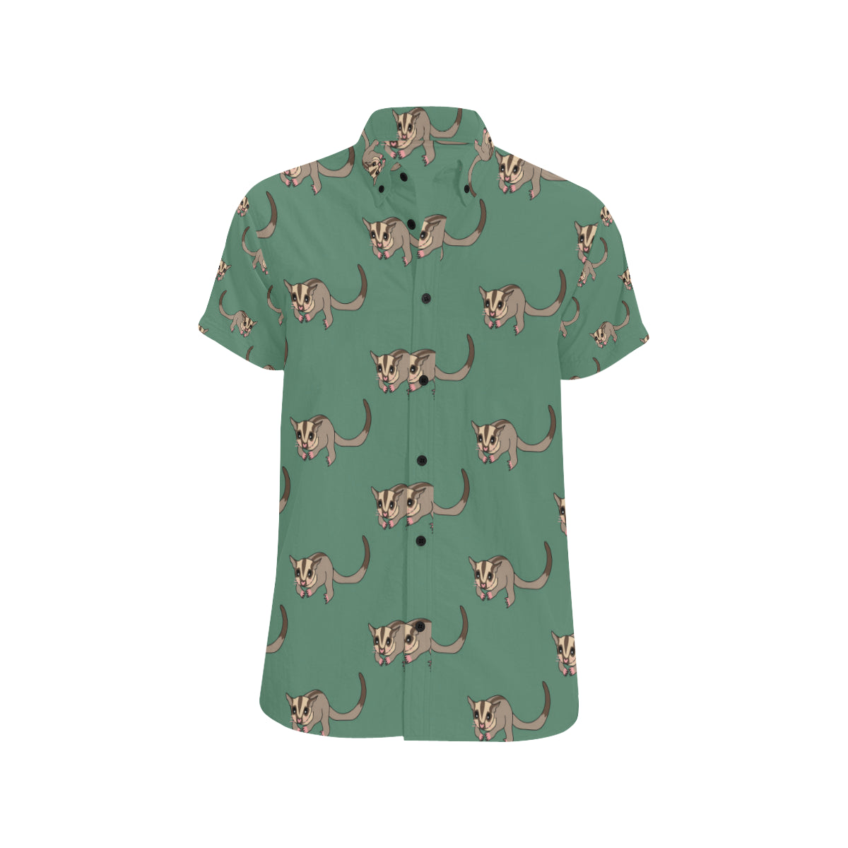 Sugar Glider Pattern Print Design 01 Men's Short Sleeve Button Up Shirt