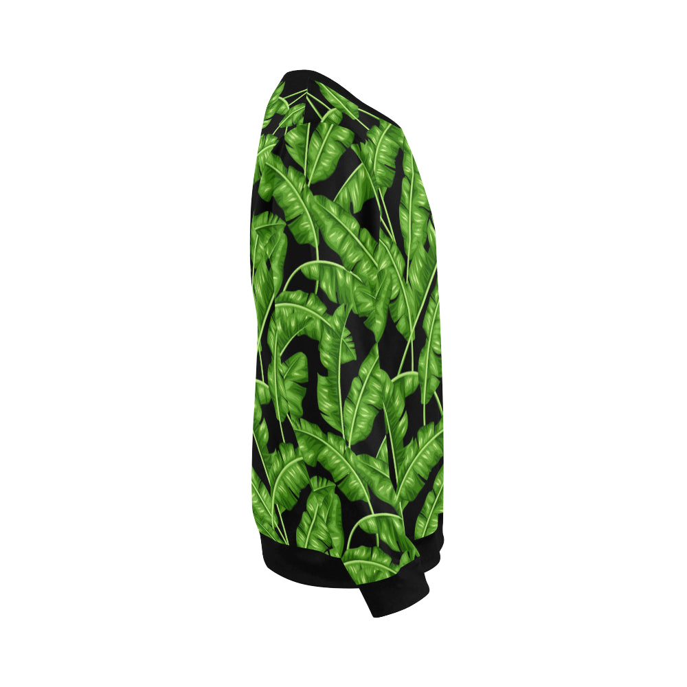 Banana Leaf Pattern Print Design BL01 Men Long Sleeve Sweatshirt