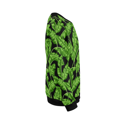 Banana Leaf Pattern Print Design BL01 Men Long Sleeve Sweatshirt