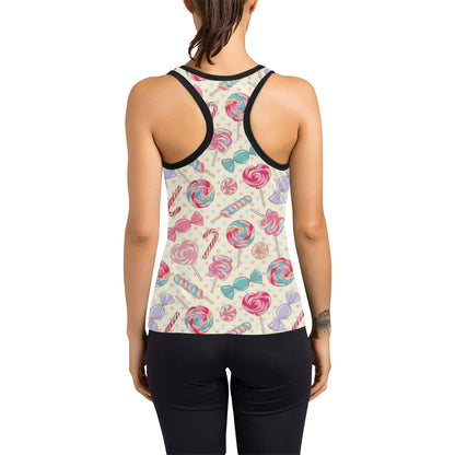 Candy Pattern Print Design CA04 Women's Racerback Tank Top