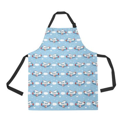 Airplane Cartoon Pattern Print Design 07 Apron with Pocket