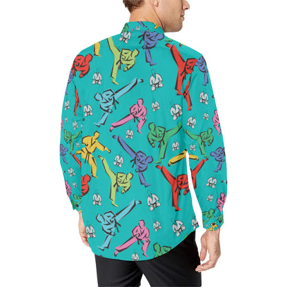 Judo Pattern Print Design 01 Men's Long Sleeve Shirt