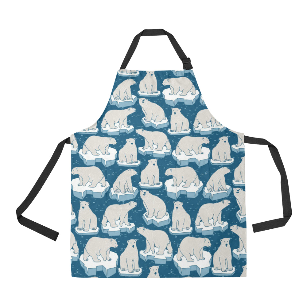 Polar Bear Pattern Print Design PB03 Apron with Pocket