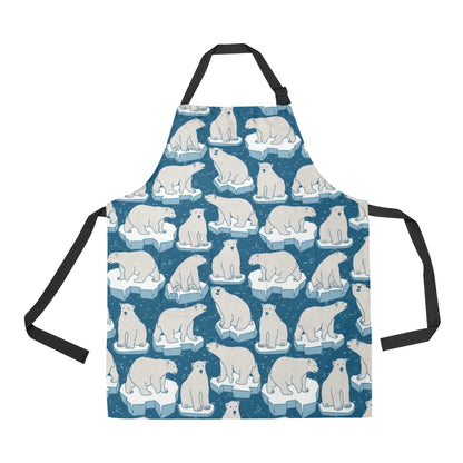 Polar Bear Pattern Print Design PB03 Apron with Pocket