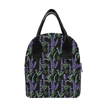 Lavender Pattern Print Design LV01 Insulated Lunch Bag