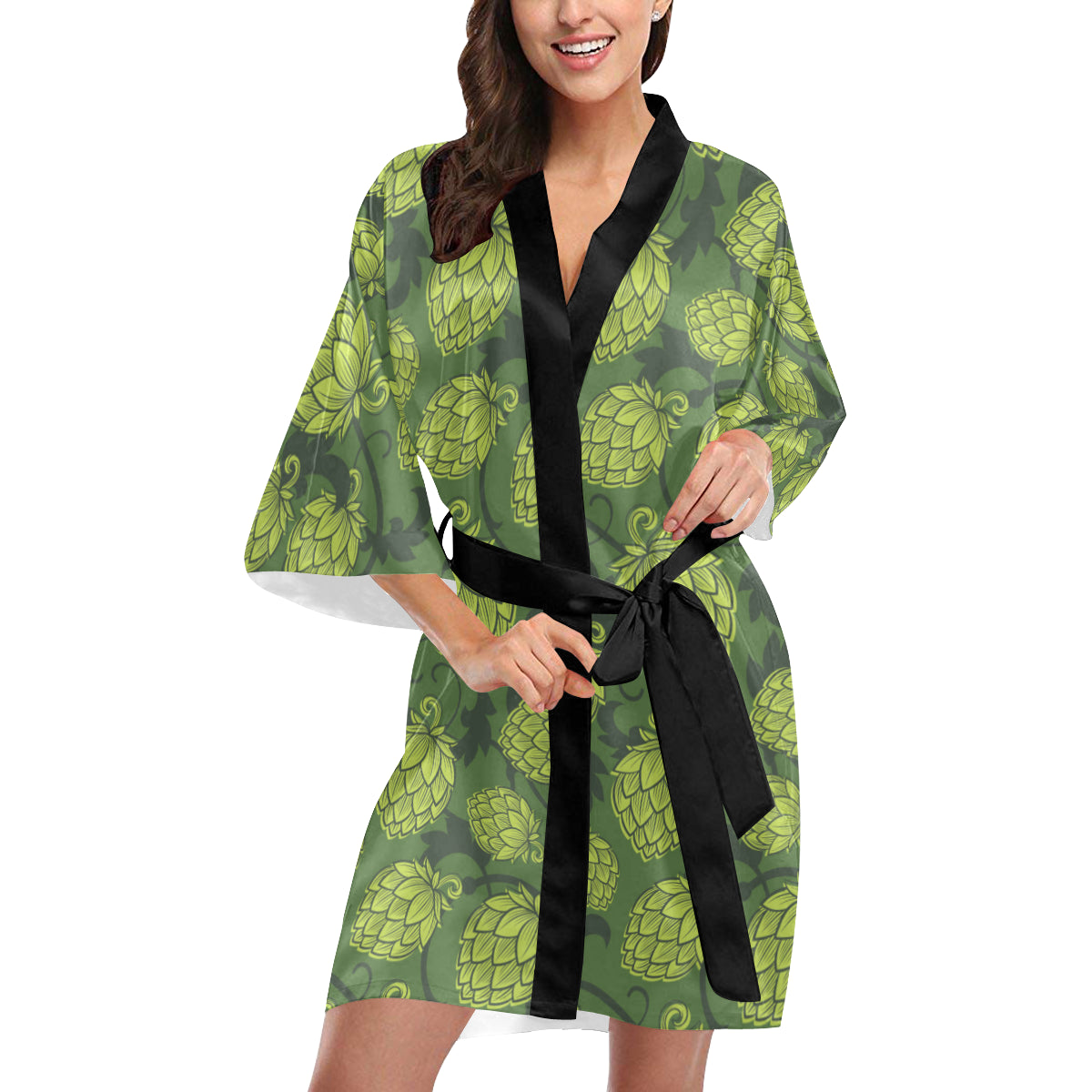 Hope Pattern Print Design 02 Women's Short Kimono