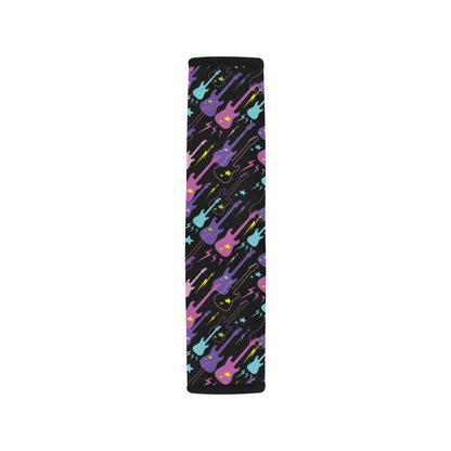 Electric Guitar Pattern Print Design 02 Car Seat Belt Cover