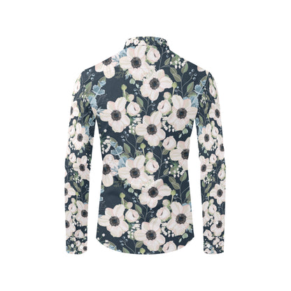Anemone Pattern Print Design AM02 Men's Long Sleeve Shirt