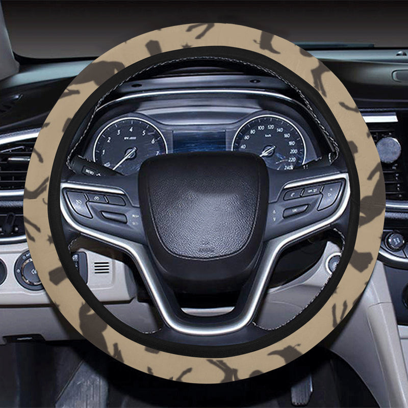 Cowboy Pattern Print Design 05 Steering Wheel Cover with Elastic Edge