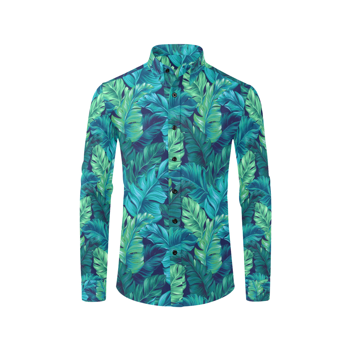 Banana Leaf Pattern Print Design BL05 Men's Long Sleeve Shirt