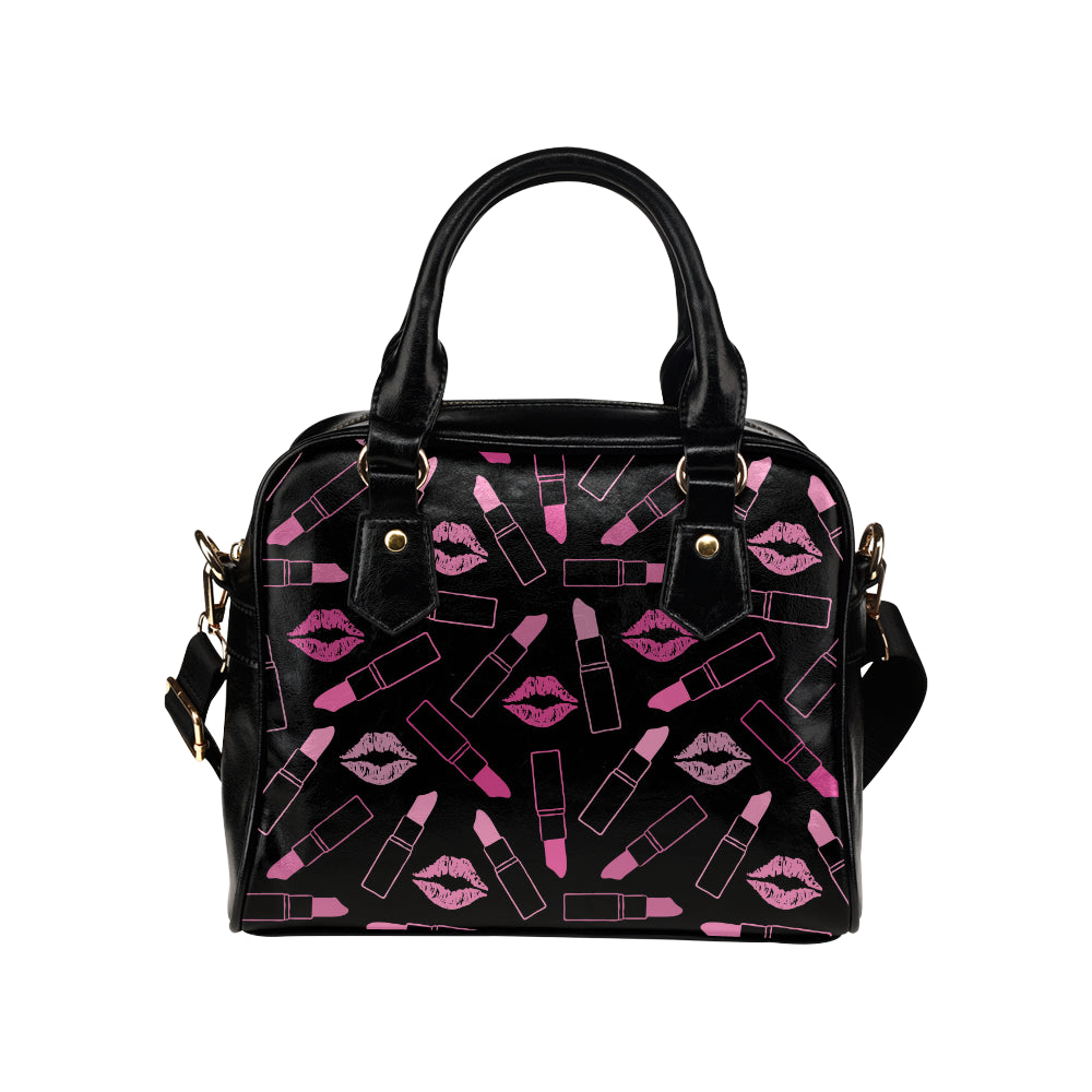 Lipstick Pink Pattern Print Design 01 Shoulder Handbag