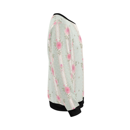 Rose Pattern Print Design RO016 Men Long Sleeve Sweatshirt