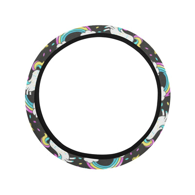 Donut Unicorn Pattern Print Design DN09 Steering Wheel Cover with Elastic Edge