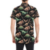 Dinosaur Print Pattern Men's Short Sleeve Button Up Shirt