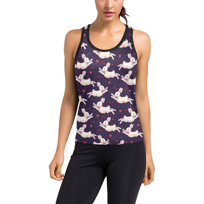 Rabbit Pattern Print Design RB016 Women's Racerback Tank Top