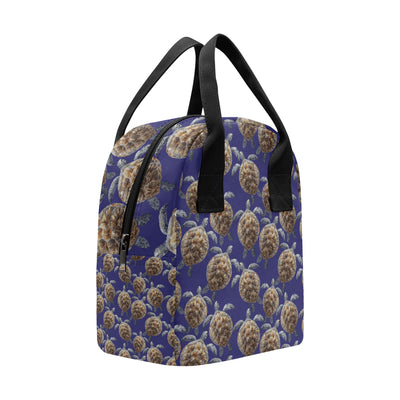 Sea Turtle Pattern Print Design T05 Insulated Lunch Bag