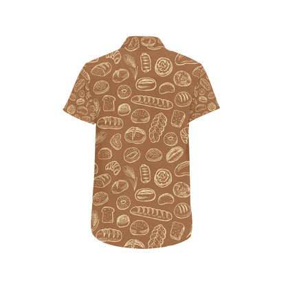 Bread Pattern Print Design 03 Men's Short Sleeve Button Up Shirt