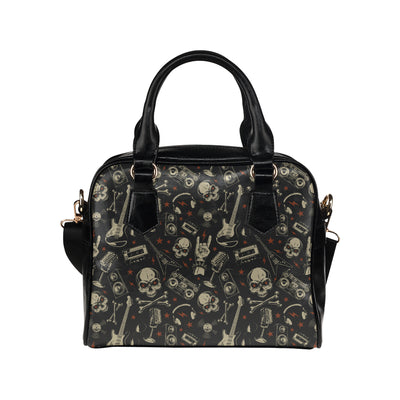 Rock and Roll Skull Pattern Print Design A03 Shoulder Handbag