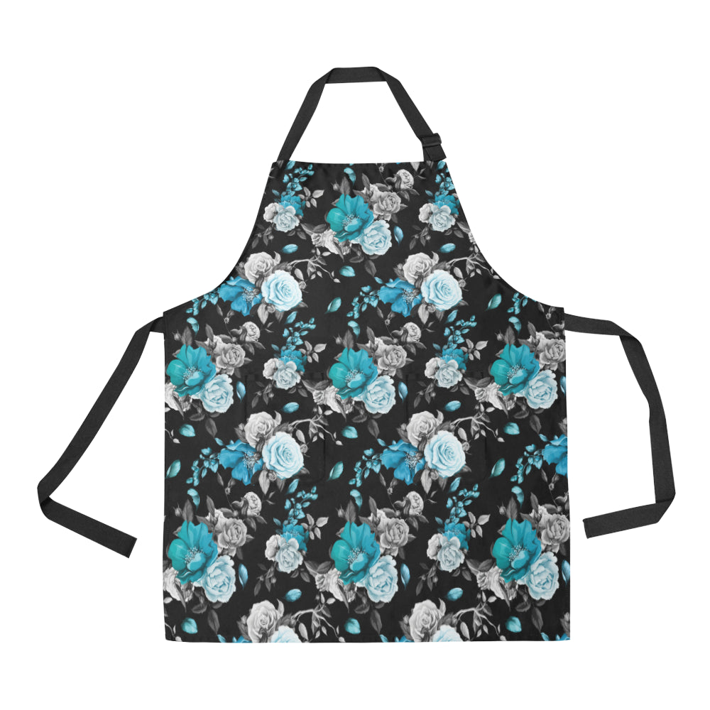 Rose Pattern Print Design A02 Apron with Pocket