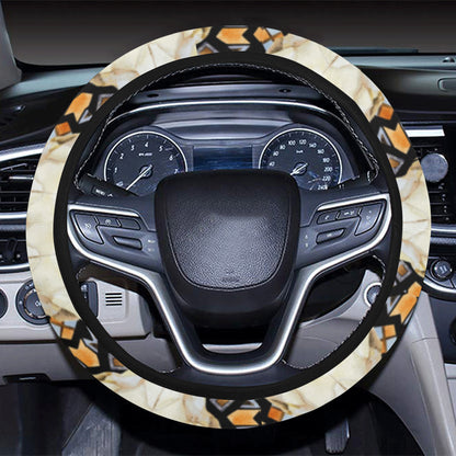 Buffalo Head Pattern Print Design 03 Steering Wheel Cover with Elastic Edge