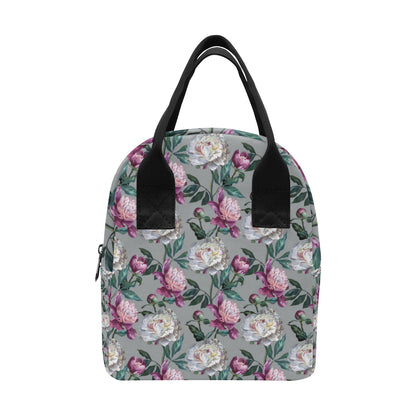 Peony Pattern Print Design PE01 Insulated Lunch Bag