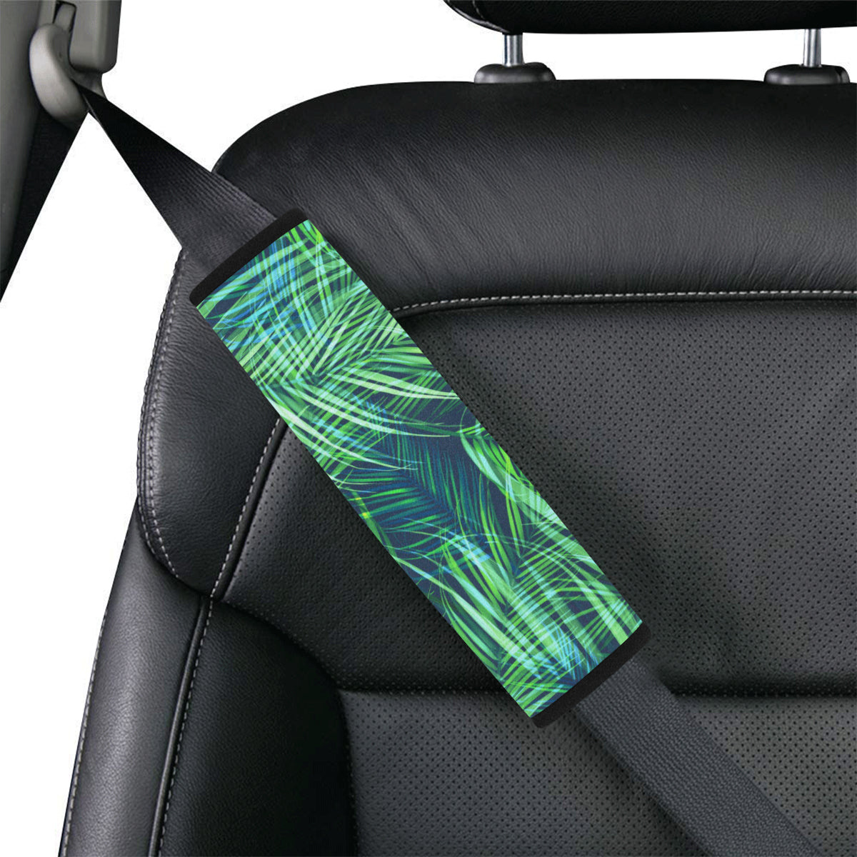Palm Leaves Pattern Print Design PL02 Car Seat Belt Cover