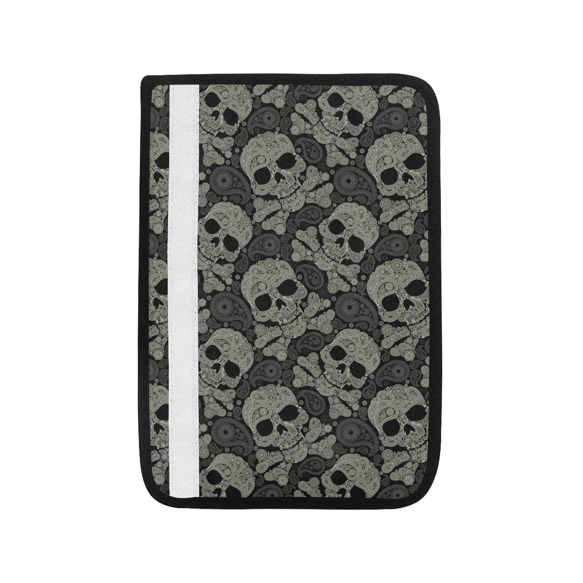Paisley Skull Pattern Print Design A01 Car Seat Belt Cover