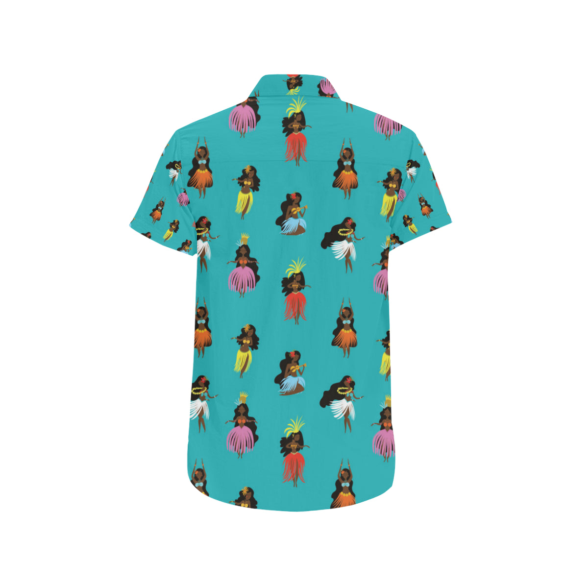 Hula Dancers Pattern Print Design 04 Men's Short Sleeve Button Up Shirt