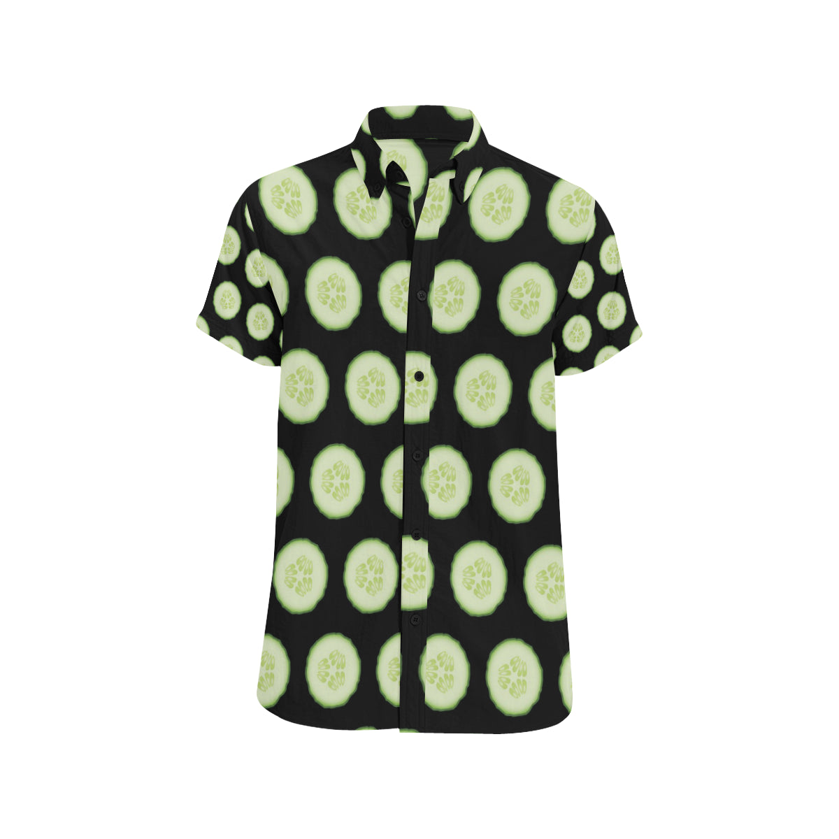 Cucumber Pattern Print Design CC02 Men's Short Sleeve Button Up Shirt