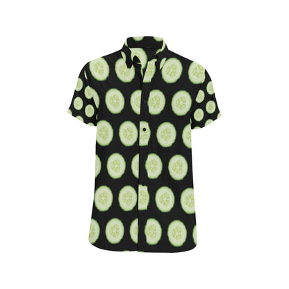 Cucumber Pattern Print Design CC02 Men's Short Sleeve Button Up Shirt