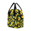 Yellow Hibiscus Pattern Print Design HB08 Insulated Lunch Bag