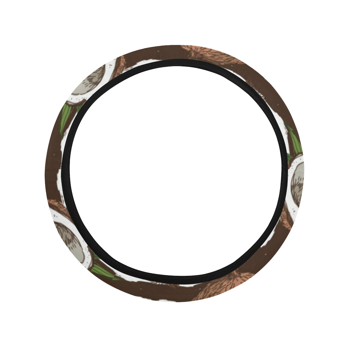 Coconut Pattern Print Design CN04 Steering Wheel Cover with Elastic Edge