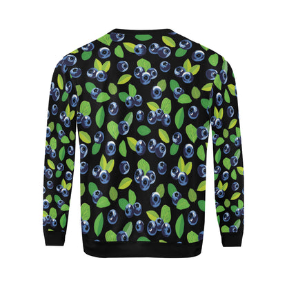 Blueberry Pattern Print Design BB03 Men Long Sleeve Sweatshirt