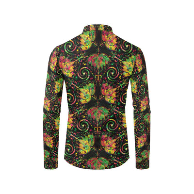 lotus Boho Pattern Print Design LO09 Men's Long Sleeve Shirt