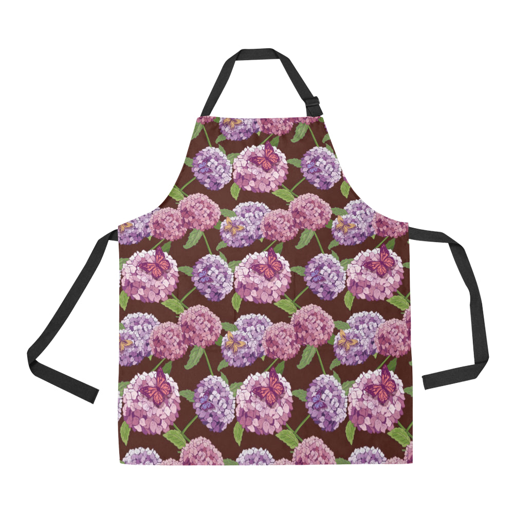 Hydrangea Pattern Print Design HD08 Apron with Pocket