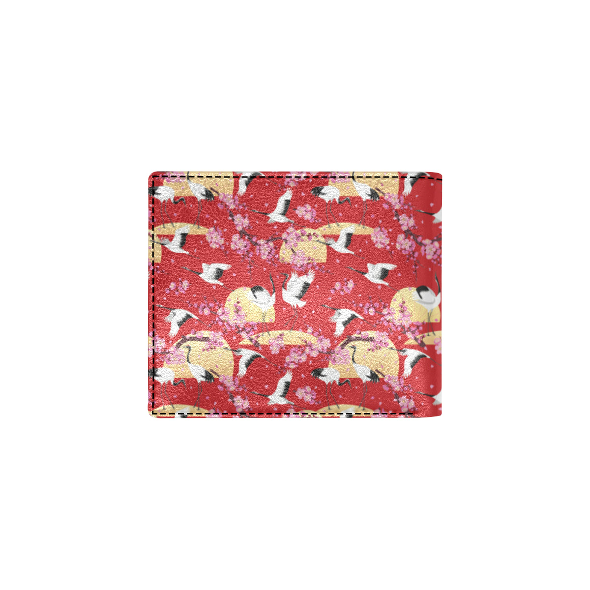 Crane Pattern Print Design 04 Men's ID Card Wallet