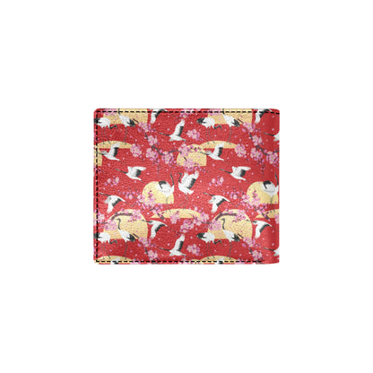 Crane Pattern Print Design 04 Men's ID Card Wallet