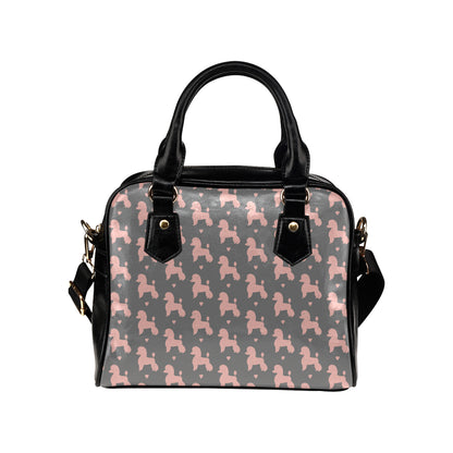 Poodle Pattern Print Design A02 Shoulder Handbag