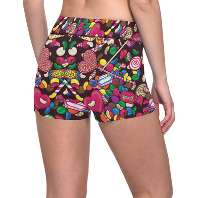 Candy Pattern Print Design CA02 Yoga Shorts