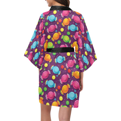 Candy Pattern Print Design CA05 Women's Short Kimono