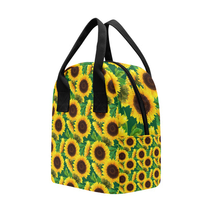 Sunflower Pattern Print Design SF02 Insulated Lunch Bag