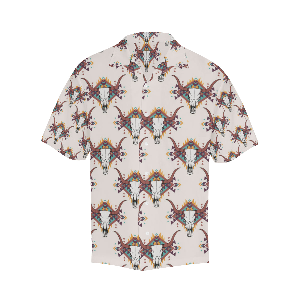 Buffalo Head Pattern Print Design 02 Men's Hawaiian Shirt
