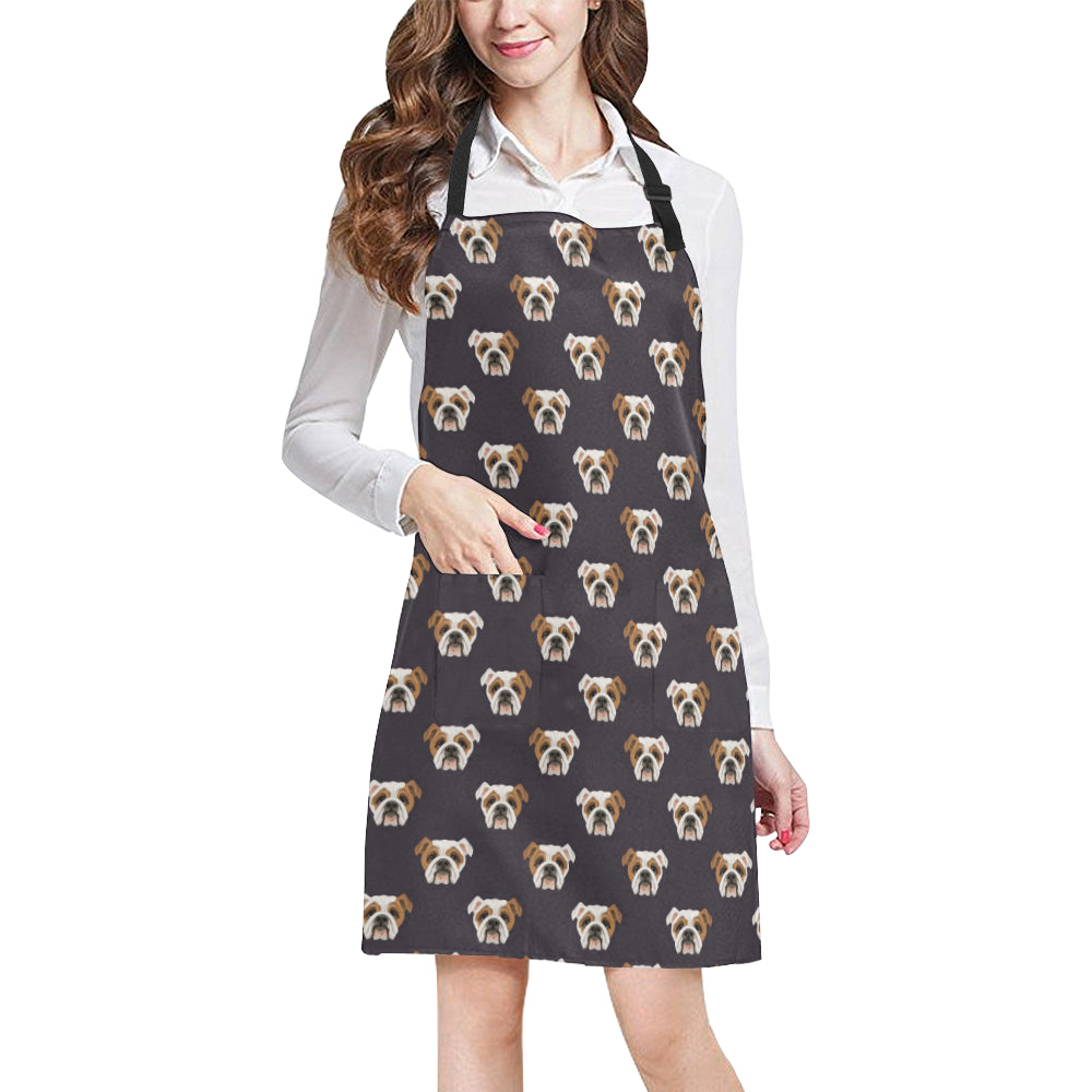 Bulldogs Pattern Print Design 03 Apron with Pocket