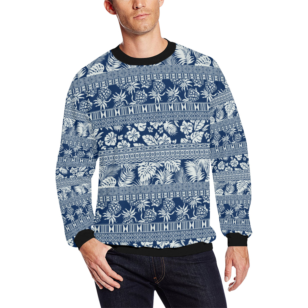 Hawaiian Themed Pattern Print Design H020 Men Long Sleeve Sweatshirt