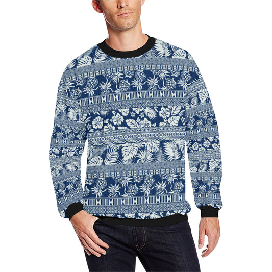 Hawaiian Themed Pattern Print Design H020 Men Long Sleeve Sweatshirt