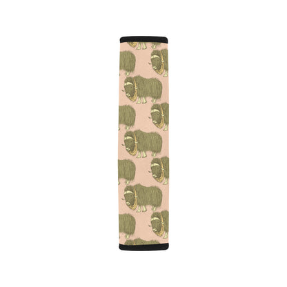 Yak Pattern Print Design 01 Car Seat Belt Cover