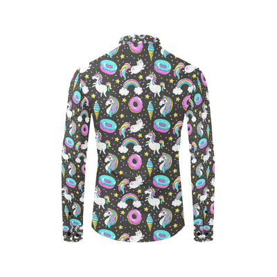 Donut Unicorn Pattern Print Design DN09 Men's Long Sleeve Shirt