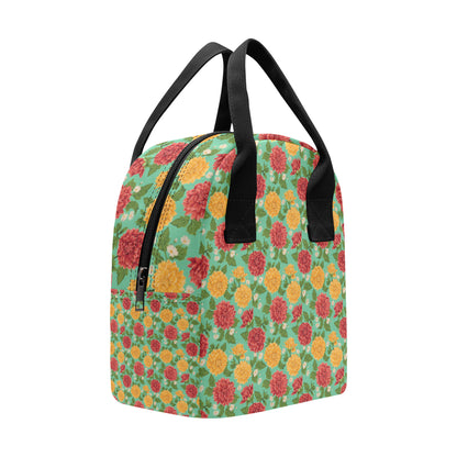 Dahlia Pattern Print Design DH011 Insulated Lunch Bag