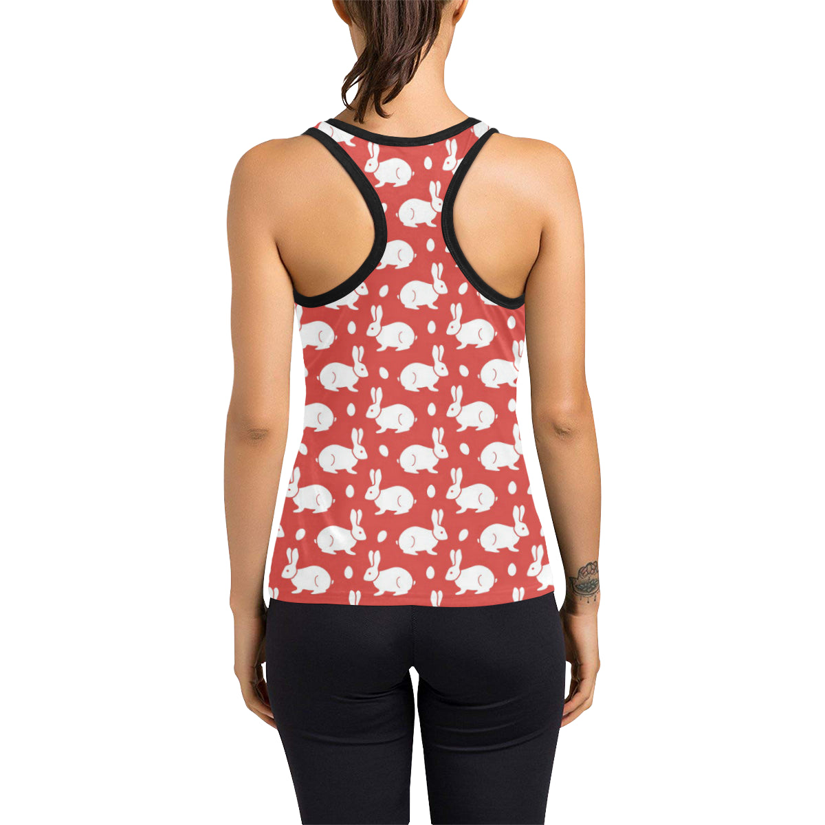 Rabbit Pattern Print Design RB017 Women's Racerback Tank Top